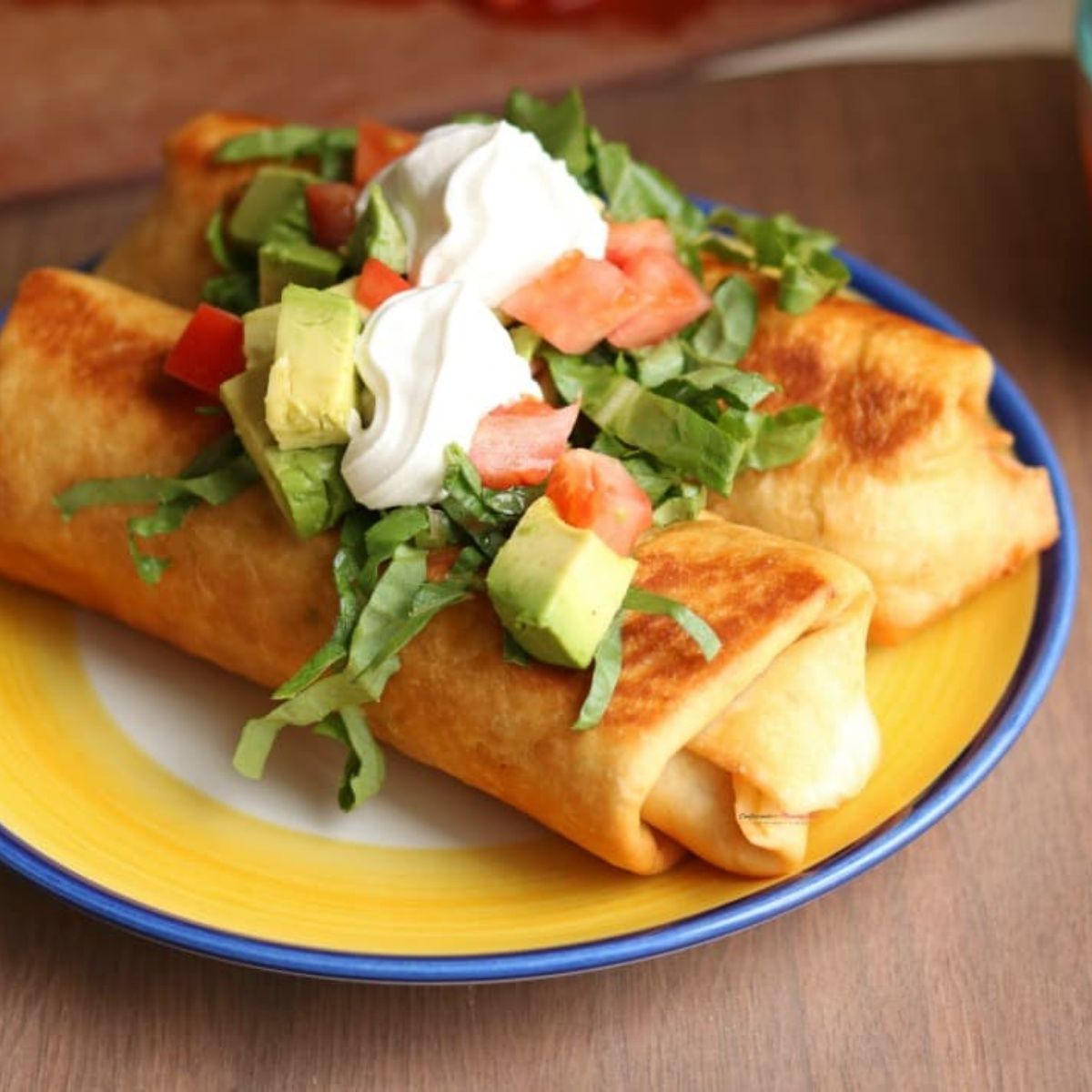 Chimichanga de pollo y queso - Fácil